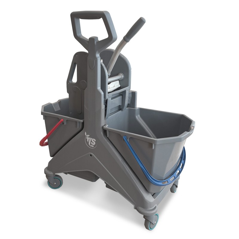 Двухведерная тележка с ведром и отжимом, 2x25 л